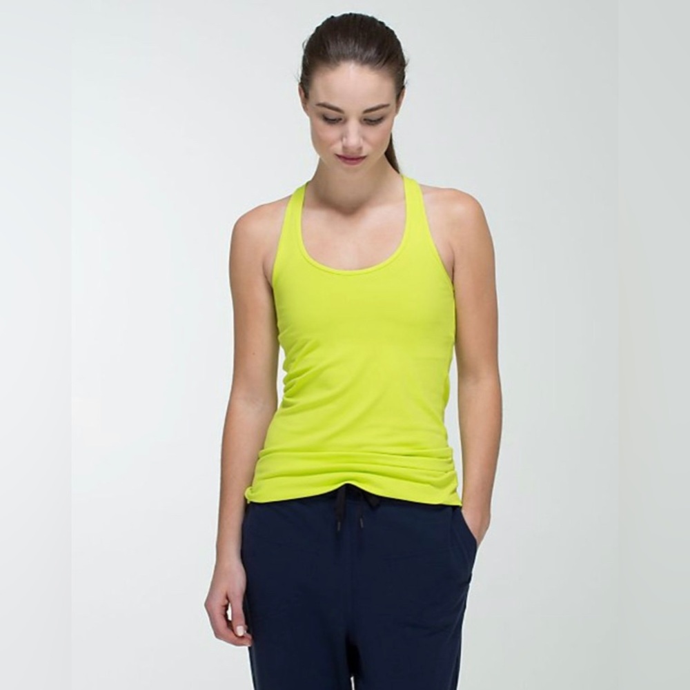 Lululemon Cool Racerback Tank Top-Size 6-Color - Fluorescent Highlighter Yellow